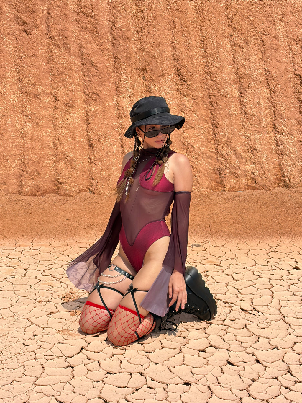 Col 1 - Crimson Cherry Veil Bodysuit