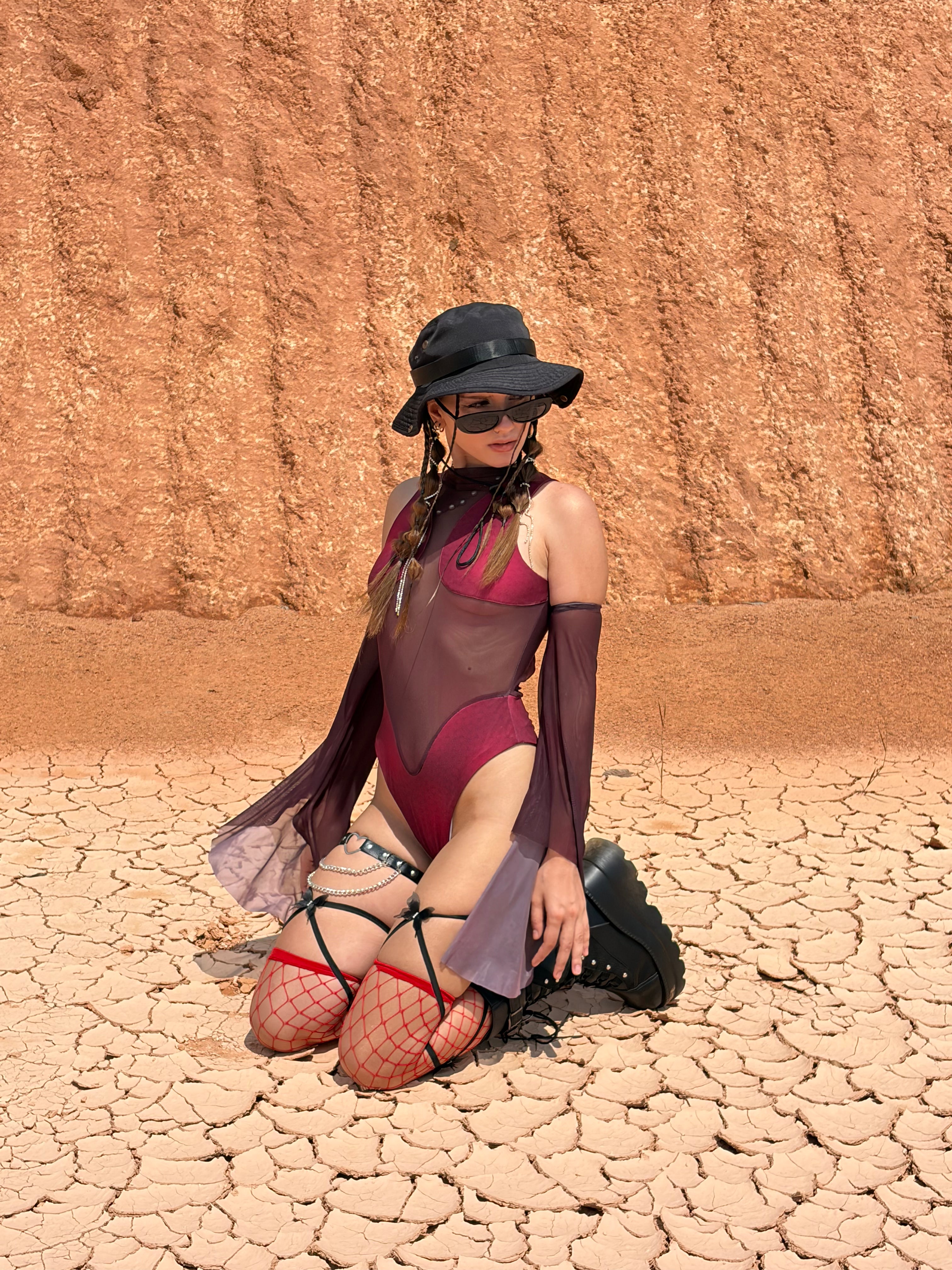 Col 1 - Crimson Cherry Veil Bodysuit